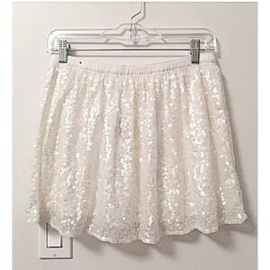 NWT HOLLISTER Ivory Sequined Mini Skirt Sz S
